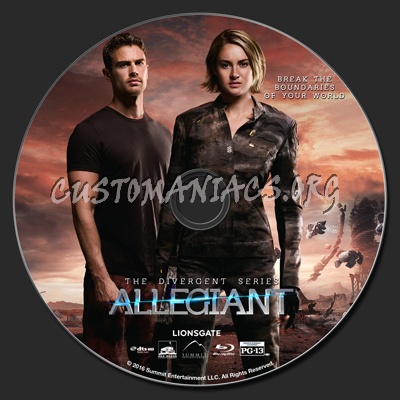 The Divergent Series Allegiant blu-ray label