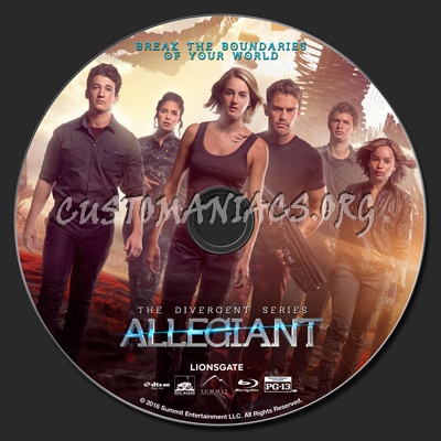 The Divergent Series Allegiant blu-ray label
