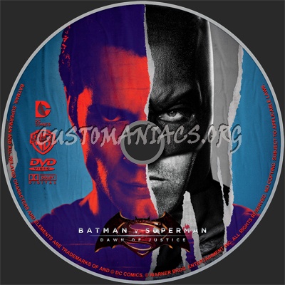 Batman v Superman: Dawn of Justice (2016) dvd label