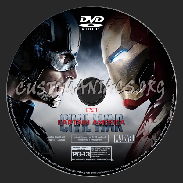 Captain America - Civil War dvd label