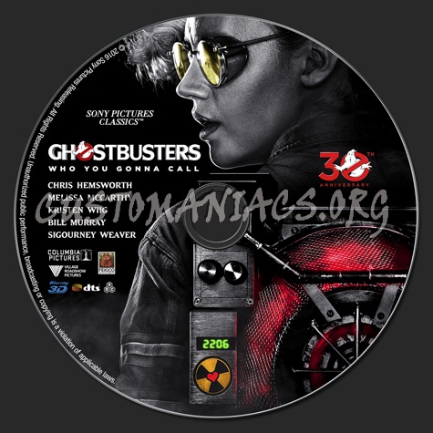 Ghostbusters (2016) 2D & 3D blu-ray label