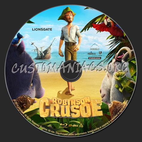 Robinson Crusoe (2016) 2D & 3D blu-ray label