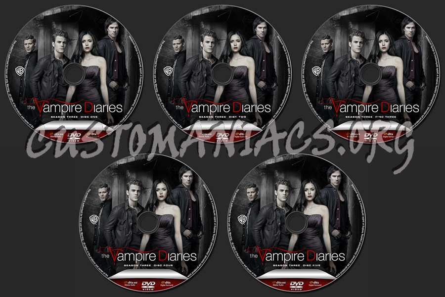 The Vampire Diaries Season 3 dvd label