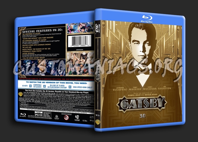 The Great Gatsby 3D blu-ray cover