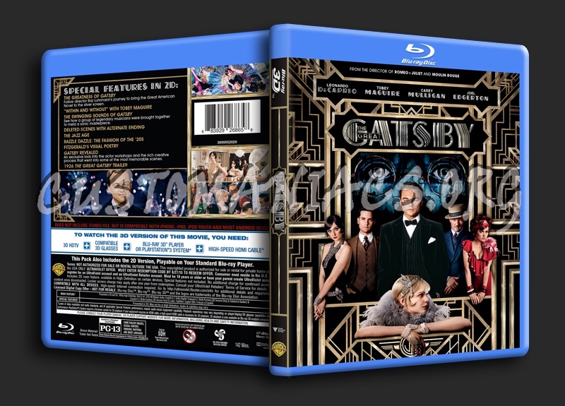 The Great Gatsby 3D blu-ray cover