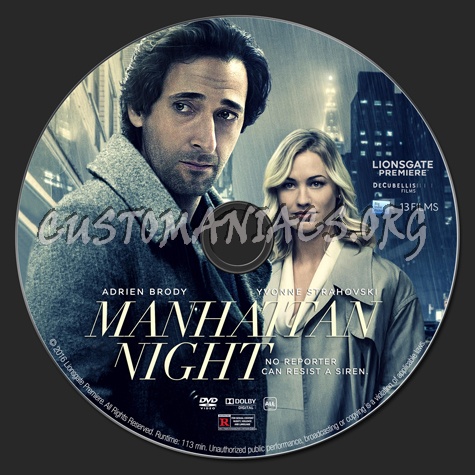 Manhattan Night (aka: Manhattan Nocturne) dvd label