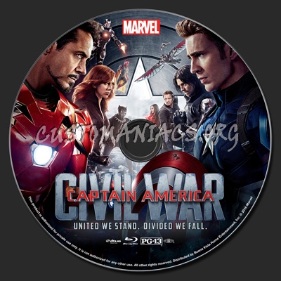 Captain America: Civil War blu-ray label