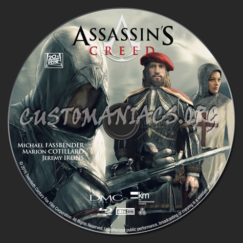 Assassin's Creed (2016) blu-ray label