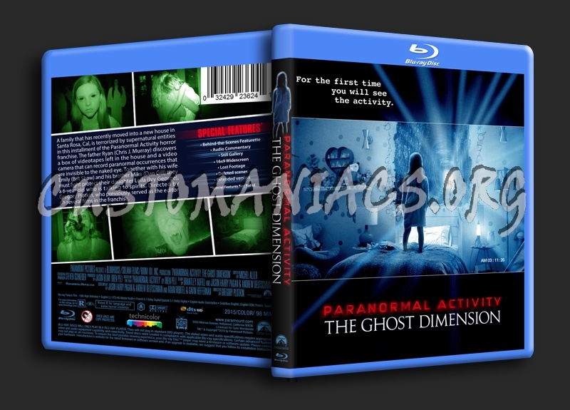 Paranormal Activity: The Ghost Dimension blu-ray cover