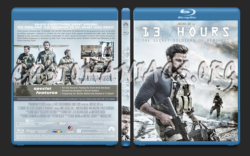 13 Hours: The Secret Soldiers of Benghazi blu-ray cover