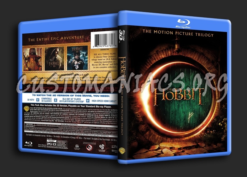 The Hobbit Trilogy 3D blu-ray cover