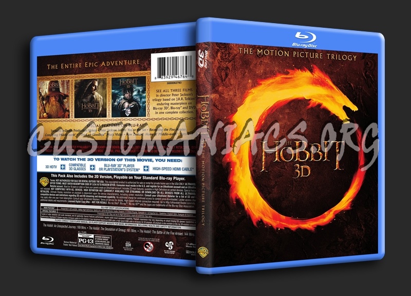 The Hobbit Trilogy 3D blu-ray cover