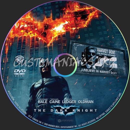 The Dark Knight dvd label