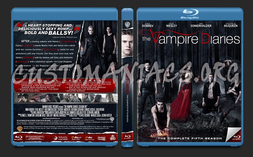 The Vampire Diaries Season 5 blu-ray cover