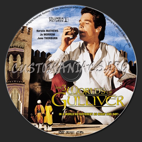 The 3 Worlds of Gulliver dvd label