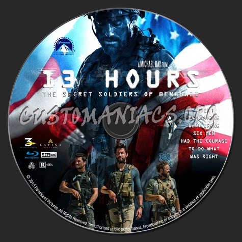 13 Hours: The Secret Soldiers of Benghazi blu-ray label