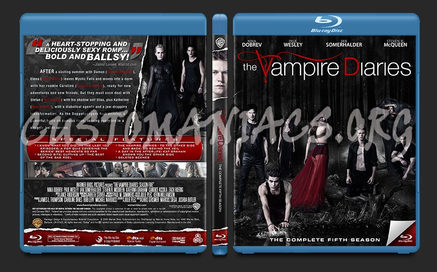 The Vampire Diaries Season 5 blu-ray cover