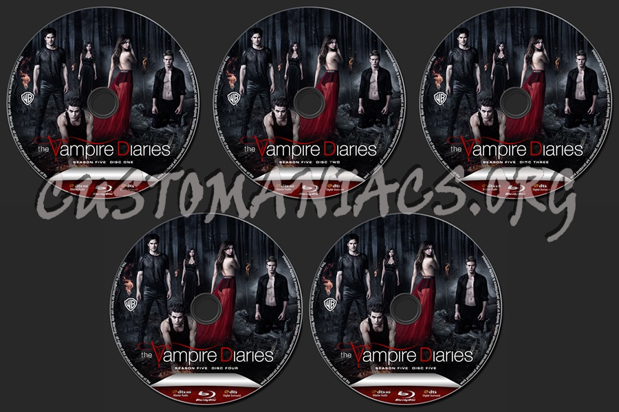 The Vampire Diaries Season 5 blu-ray label