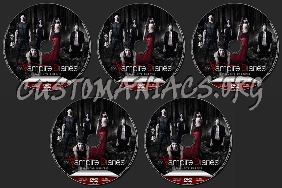 The Vampire Diaries Season 5 dvd label