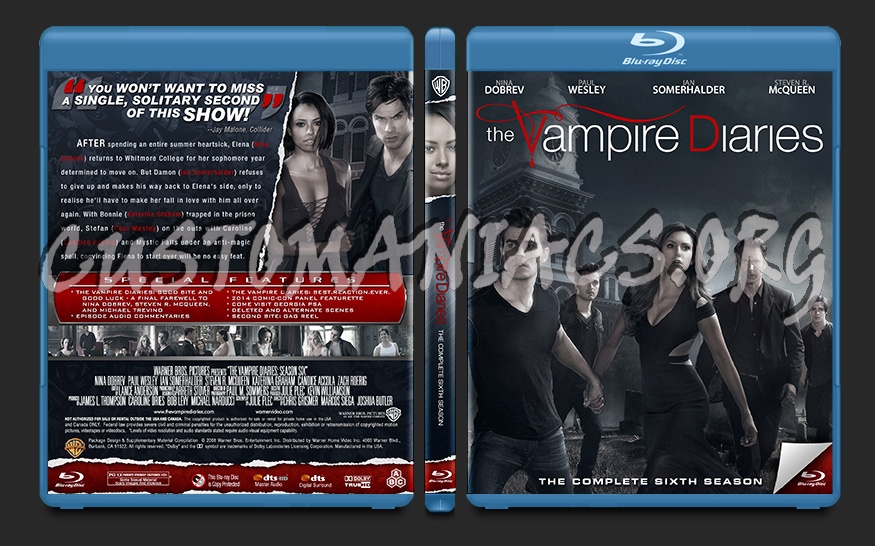 The Vampire Diaries Season 6 blu-ray cover