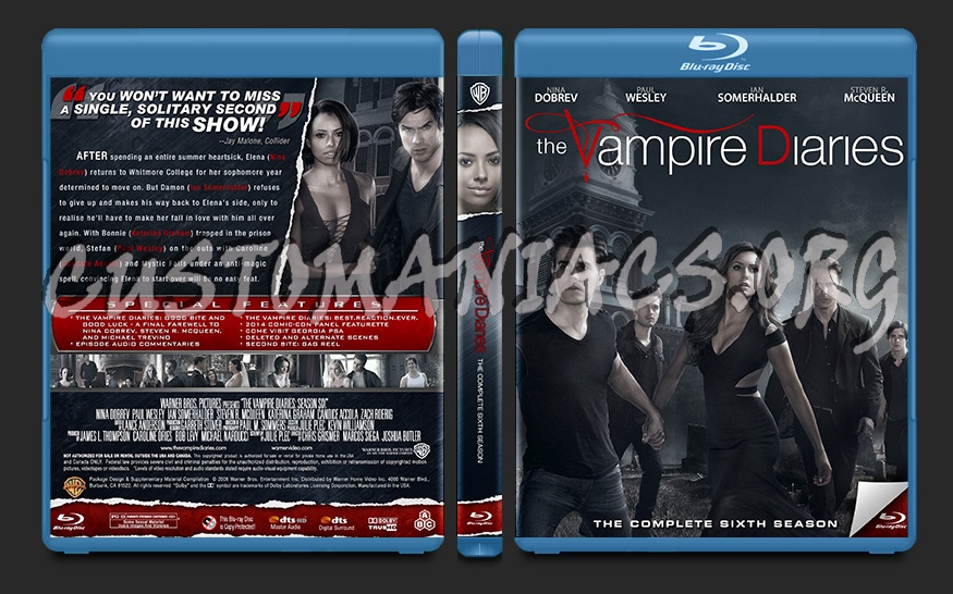 The Vampire Diaries Season 6 blu-ray cover