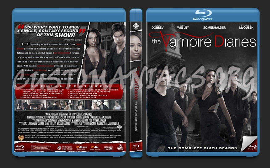 The Vampire Diaries Season 6 blu-ray cover