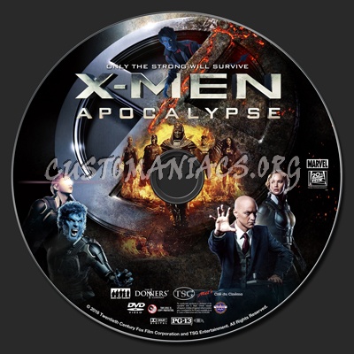 X-Men: Apocalypse dvd label
