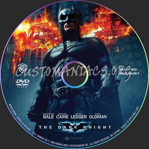 The Dark Knight dvd label