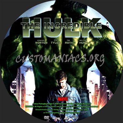 The Incredible Hulk dvd label