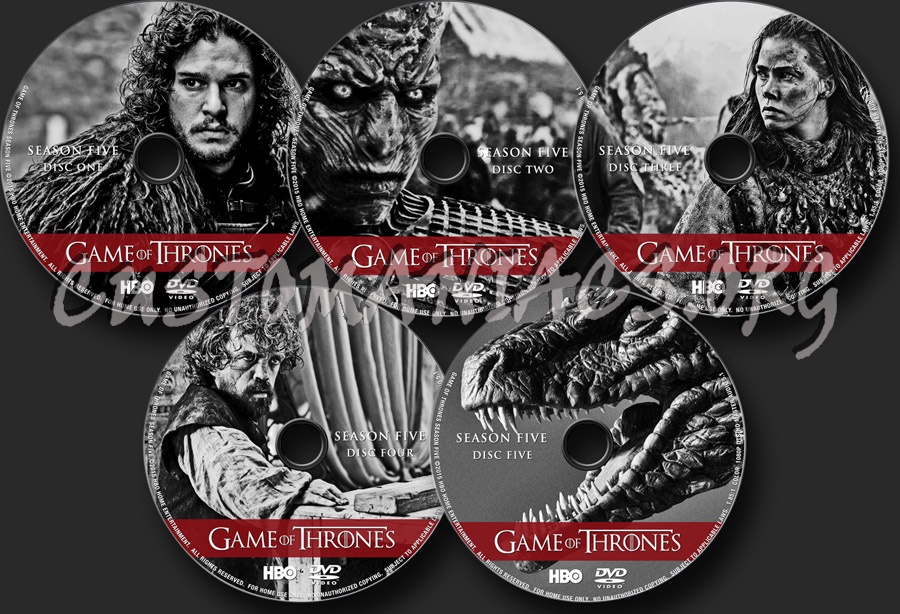 Game of Thrones Season 5 dvd label