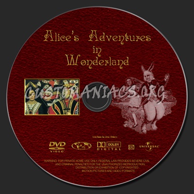 Alice's Adventures in Wonderland dvd label