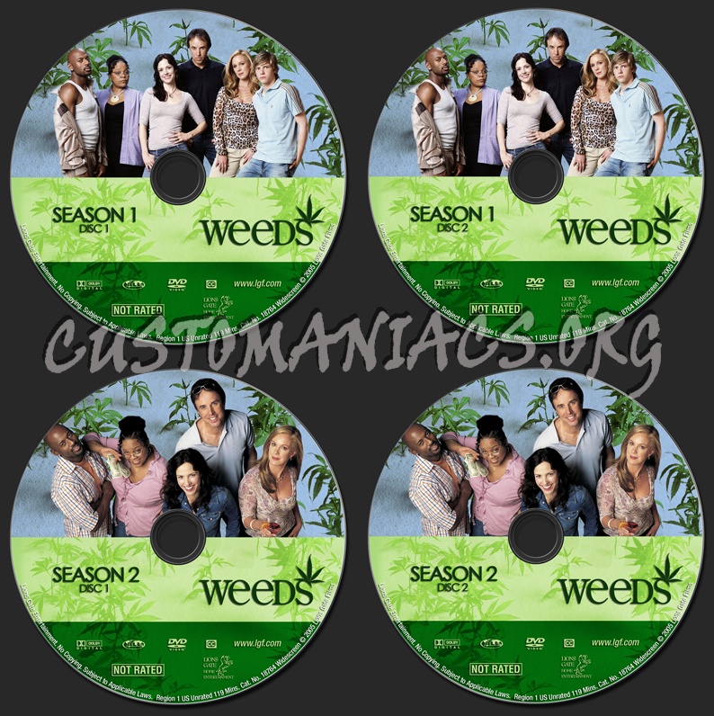 Weeds Season 1 & 2 dvd label
