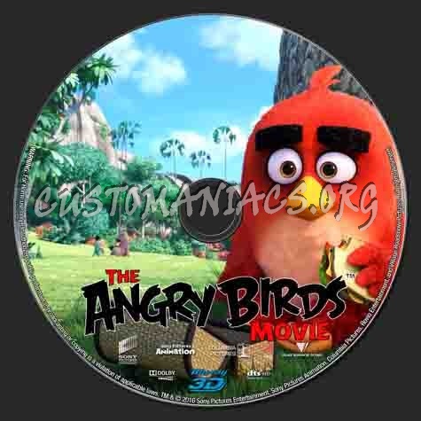 Angry Birds 2016 3D 3b blu-ray label