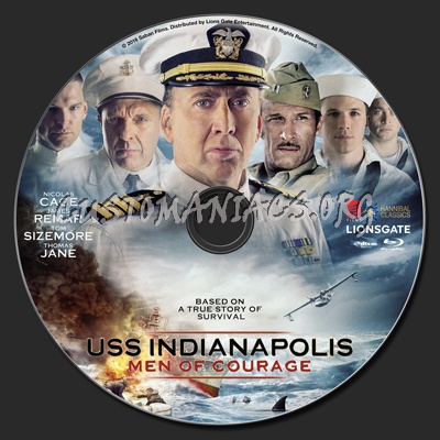 USS Indianapolis Men Of Courage blu-ray label