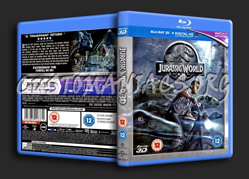 Jurassic World 3D blu-ray cover