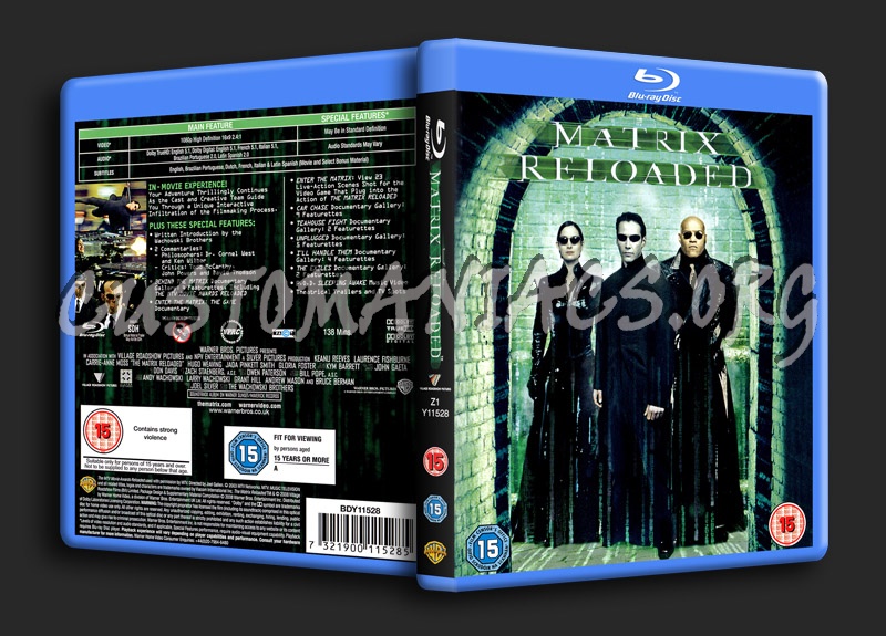 The Matrix Reloaded blu-ray cover