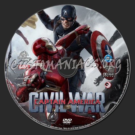 Captain America Civil War dvd label