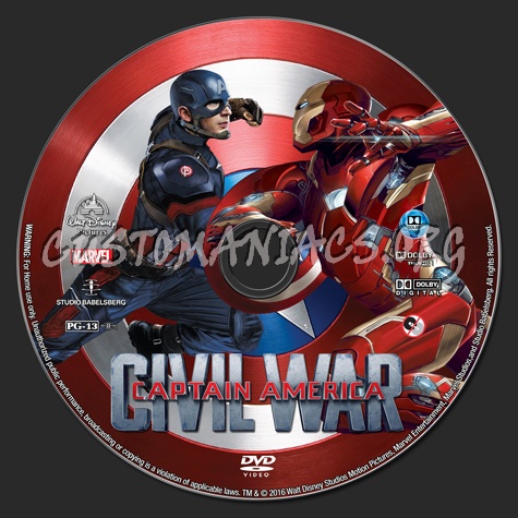 Captain America Civil War dvd label