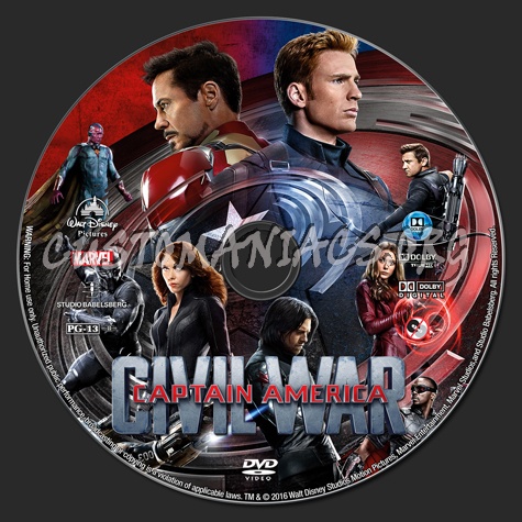 Captain America Civil War dvd label