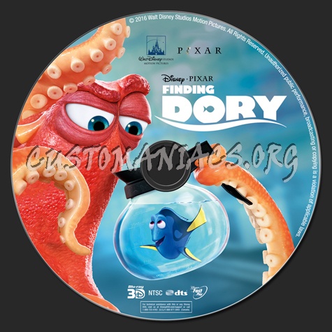 Finding Dory (2D & 3D) blu-ray label