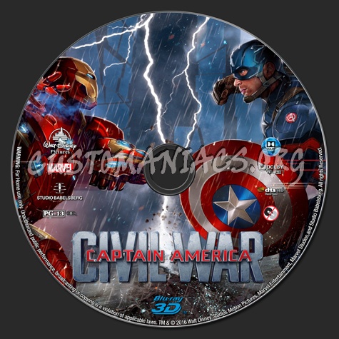 Captain America Civil War blu-ray label
