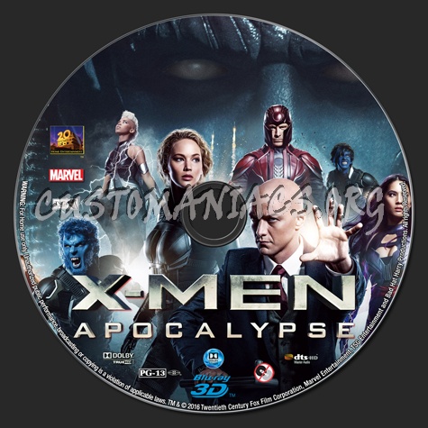 X-Men: Apocalypse 3d blu-ray label