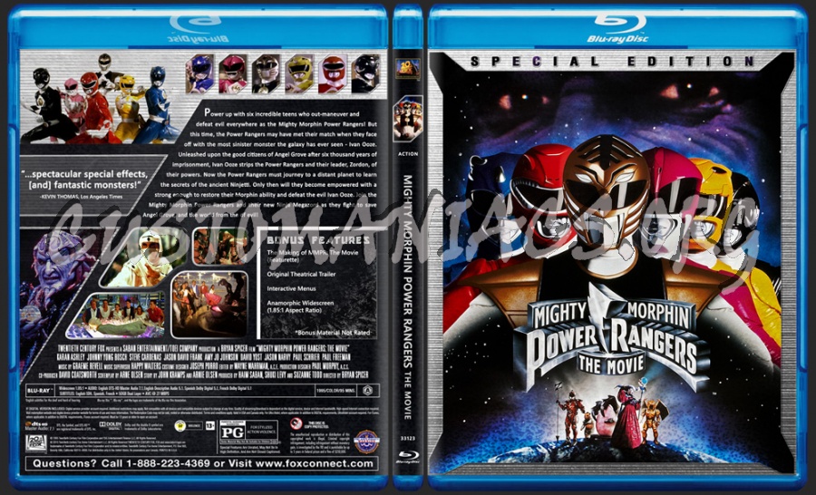 Mighty Morphin Power Rangers - The Movie blu-ray cover