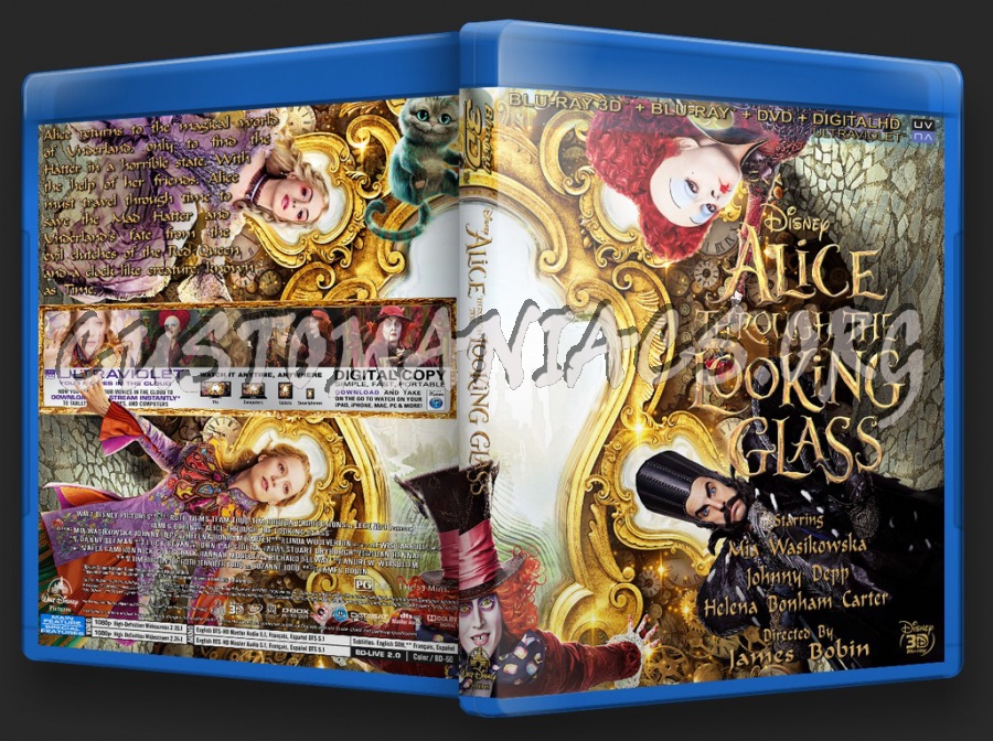 Alice Through the Looking Glass 3D (2016) blu-ray cover
