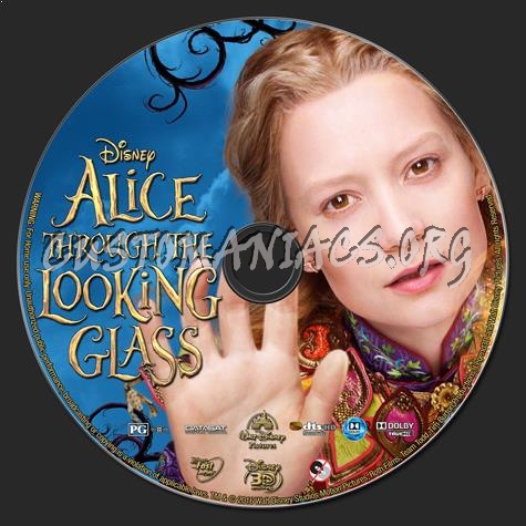 Alice Through the Looking Glass 3D (2016) blu-ray label