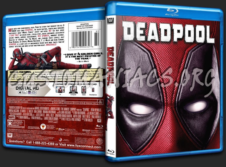 Deadpool blu-ray cover