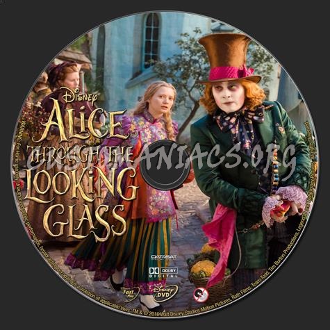 Alice Through The Looking Glass dvd label