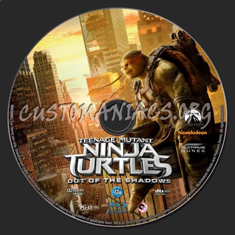 Teenage Mutant Ninja Turtles: Out of the Shadows blu-ray label