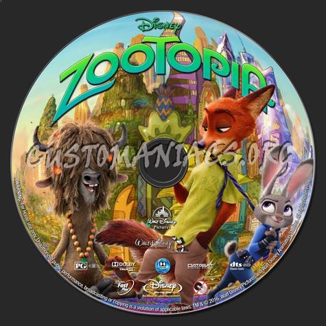 Zootopia blu-ray label