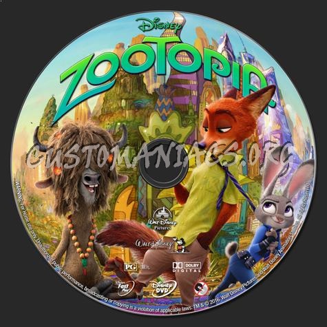 Zootopia dvd label